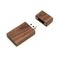 Jaster — clé usb en bois noyer personnalisé, support à mémoire de 8 go 16 go 32 go 64 go, lecteur flash avec logo en bois