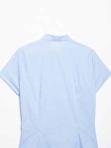 Camisa de Popelina Vintage Personalizada para Mujer con Botones Chinos de Nudo de Rana, Blusa Retro de Manga Corta de Algodón, OEM/ODM por Fábrica China - Product Image 3