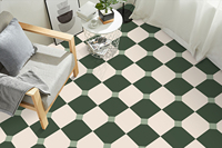 Décoration écologique pour la maison, carreaux de sol autocollants 3D en forme de carreaux de métro verts, autocollants adhésifs pour crédence de cuisine