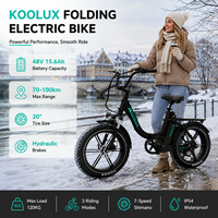 Vélo électrique pliable KOOLUX KL6S 48V 15.6Ah 20*4'' à pneus larges, 7 vitesses, autonomie 80 km, batterie amovible - Distributeur et revendeur (Entrepôt France)