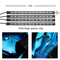 Bande LED RGB 5050 pour voiture, télécommandée, USB, éclairage d'ambiance, accessoires de voiture, éclairage intérieur