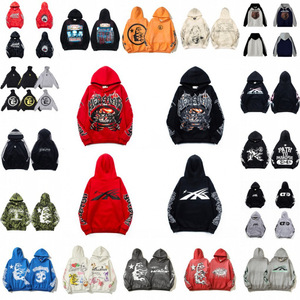 Felpa con Cappuccio Vintage Hell Star Stampata, Stile Streetwear, per Uomo e Donna, Marca <span class=keywords><strong>di</strong></span> Moda Americana, Giacca Pullover - Product Image 2