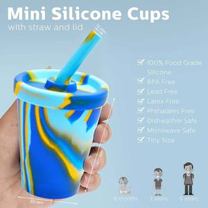 Gobelets en silicone pour enfants avec couvercle et paille, durables, sans BPA, pour boire - Product Image 2