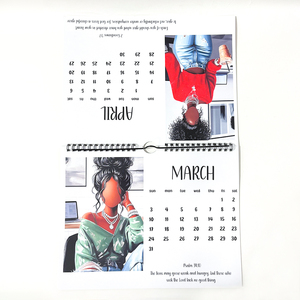 Promotion Custom Photo Frame Calendar Office Gift Cheap Saddle Stitch Spiral Binding Daily Monthly Printing Wall Calendar
