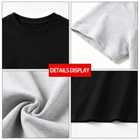 T-shirt côtelé doux et respirant pour femme, col ras du cou, 220g, coupe ajustée, impression de logo personnalisée par transfert thermique, trois aiguilles