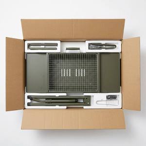 Barbecue au <span class=keywords><strong>charbon</strong></span> de bois vert pliable à pieds hauts, portable, pour table, avec deux étagères latérales pour la préparation, idéal pour <span class=keywords><strong>le</strong></span> camping - Product Image 4