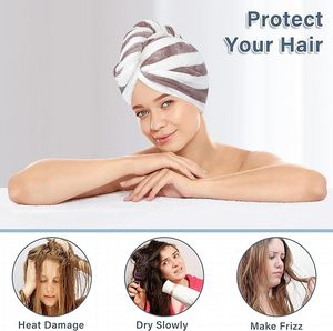 Envoltura de secador de gofres grande personalizada para mujer Toalla de pelo de microfibra superabsorbente de Spa Salon Woven Technics Función de secado rápido - Product Image 4