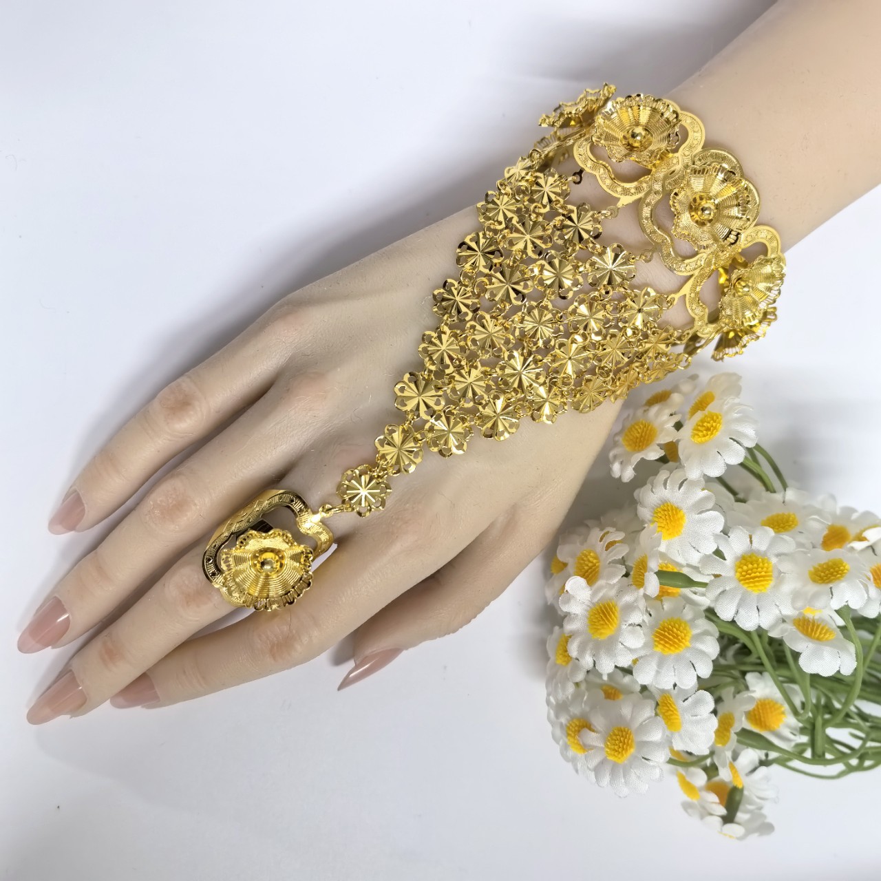 dubai gold bangle and ring set