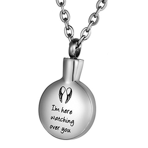 Collier pendentif religieux en acier inoxydable pour enfants, motif Ailes d'ange, pour cendres, urne commémorative et souvenir - Product Image 3