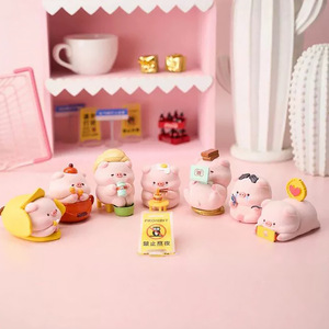 Yu Mo Craft - Caja Sorpresa con Figura de Cerdito de la Suerte, PVC, Paquete de 6, Muñeco de Animal de Dibujos Animados, Adorno, Regalo para Niñas, Decoración de Cumpleaños - Product Image 1