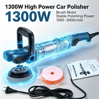 Polisseuse de voiture électrique rotative 1300W, polisseuse de voiture 5-6 pouces, plateau de support M14, 110-240V, 1000-3000RPM, vitesse variable