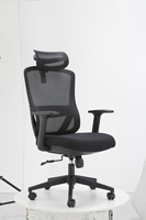 Chaise de bureau ergonomique moderne en maille avec appui-tête réglable, support lombaire, base en plastique, pivotante et pliable pour la maison, le bureau ou l'hôtel