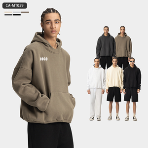 Sudadera con capucha de gran tamaño recortada estilo Kanye West OEM personalizada, Jersey unisex Boxy Fit, venta al por mayor a granel para ropa de calle - Product Image 1