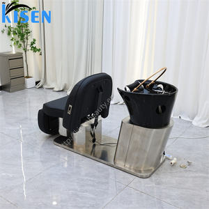 Cama de Masaje Eléctrica <span class=keywords><strong>Reclinable</strong></span> Kisen para Spa Capilar, <span class=keywords><strong>Lavacabezas</strong></span> de Lujo en Blanco, Negro, Gris y Marrón, Muebles de Salón - Product Image 5