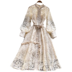 Abiti all'Ingrosso per <span class=keywords><strong>Donne</strong></span>, Elegante Vestito in Pizzo Modellante a Maniche Lunghe, Stile Retrò Francese - Product Image 5