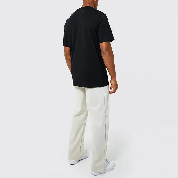 Metro custom split hem track trousers wholesale mens loose fit jogger cotton work out sport sweat pants