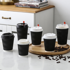 Café de doble pared con tapas Taza Sujetador adhesivo Tazas de papel baratas para almacenamiento de tazones y tazas de frutas desechables - Product Image 1
