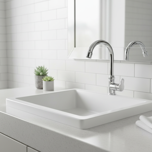 LS01 Modern <b>Single</b> Handle 4" Centerset Deck Mounted Bathroom <b>Basin</b> Mixer Metered Faucets Brass Valve Core Polished Finish 2-Year - Product Image 3