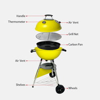 Ensemble de barbecue extérieur à granulés de taille de fête de style européen au charbon de bois pour les grillades