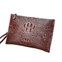 Dompet Pria Model Jepang Baru Bahan Kulit Silikon Motif Buaya, Tas Amplop Bisnis Besar, Dompet Tipis Modis Tahan Air