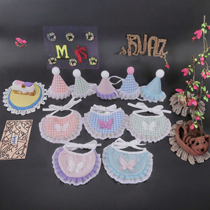 وشاح رقبة قابل للتعديل للكلاب والقطط بالجملة، باندانا مطرزة بلون واحد، إكسسوار صيفي - Product Image 4