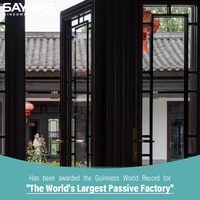 Fenêtres en bois recouvertes d'aluminium modernes SAYYAS W-CH95-OW avec un étanchéité haute performance et un verre super clair pour villas de luxe