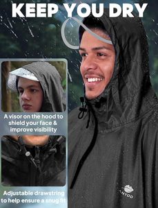 Impermeable Reflectante Personalizado para Ciclismo, Poncho <span class=keywords><strong>de</strong></span> <span class=keywords><strong>Lluvia</strong></span> para Bicicleta, Capas <span class=keywords><strong>de</strong></span> <span class=keywords><strong>Lluvia</strong></span> Ligeras, Compactas y Reutilizables para Adultos - Product Image 4