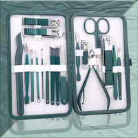 Kit de 18 coupe-ongles professionnel en acier inoxydable pour manucure et pédicure, outil de soin des mains pour la maison et les voyages