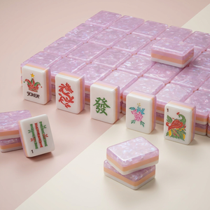 Ensemble de tuiles de mahjong américain de luxe en perles roses, 160 tuiles en acrylique brillantes, écologiques, résistantes <span class=keywords><strong>à</strong></span> l'eau, non toxiques, pour le divertissement - Product Image 2