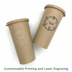 Eco Friendly Biodegradable 500ml Coffee Cup with <b>Personalised</b> Logo and Lid BPA Free Compostable - Product Image 4