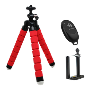 Mini trépied flexible antidérapant en forme de pieuvre, support de téléphone en éponge pliable à 360° pour iPhone/Samsung et support d'appareil photo avec télécommande sans fil - Product Image 1