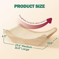Hamac à gratter pour chat en sisal, lit et griffoir 2-en-1 pour chat, tapis en sisal naturel, structure en bois massif, protège les meubles