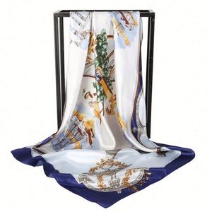 Pañuelos Cuadrados Grandes de Satén, Tipo Seda, para Cuello y Cabello, Estilo Vintage - Product Image 4