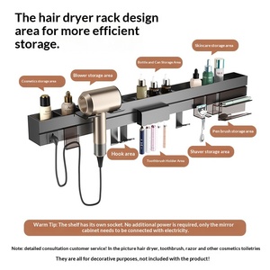 Miroir <span class=keywords><strong>de</strong></span> salle <span class=keywords><strong>de</strong></span> bain intelligent multifonctionnel Arc Beauty Light Luxury <span class=keywords><strong>avec</strong></span> éclairage, séchoir à cheveux intégré <span class=keywords><strong>et</strong></span> étagère à prises tout-en-un - Product Image 4