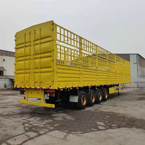 Good Quality New/Used 4-Axle Barn Half Hanging Semi-Trailer 12R22.5 Iron <b>Truck</b> Trailers with Fence Warehouse for Sale - Product Image 2