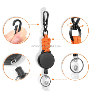 Porte-clés rétractable de haute qualité pour l'extérieur, porte-badge rétractable <span class=keywords><strong>Yoyo</strong></span> avec mousqueton en paracorde tressé - Product Image 5