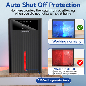 Deshumidificador para el hogar Eliminación de humedad Deshumidificador portátil para el hogar con pantalla - Product Image 4