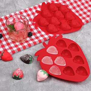 Custom Logo 10 Cavity 3D Food Grade <b>Silicone</b> Mold in Strawberry Shape for Reusable Ice Cream Popsicle Making Baking <b>Tools</b> - Product Image 6