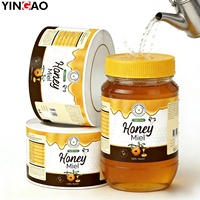 Etiquetas Personalizadas para Miel, Adhesivas, Impermeables, para Frascos de Alimentos, Etiquetas de Marca, Etiqueta de Vinilo en Rollo con Logotipo Personalizado
