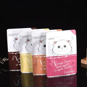 Stampa digitale logo a prova di umidità stand up in alluminio cerniera cane cibo per gatti sacchetti di imballaggio biscotti