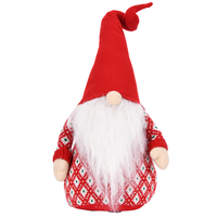 Gnome de Noël en peluche à chapeau rouge et pull Fair Isle, poupée Nisse à longues jambes pour la décoration de table de fêtes, vente en gros
