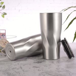 แก้วน้ำสแตนเลสเก็บความเย็นแบบมีฝาปิด ขนาด 20 ออนซ์ 30 ออนซ์  ผนังสองชั้น  ลายเกลียว  สำหรับใส่เบียร์ กาแฟ  พร้อมโลโก้สั่งทำได้ - Product Image 5