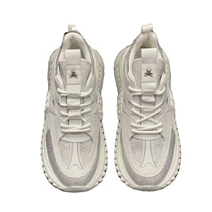 <b>Studded</b> genuine leather sneakers lightweight luxury outdoor travel soft sole shock-absorbing dad lace-up trendy casual shoes - Product Image 5