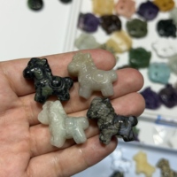 Miniature de cheval en cristal naturel sculpté, figurine de poney assortie, cabochon, décoration de table, pour la revente, incrustation de bijoux, cadeau porte-bonheur, en stock, Feng Shui