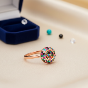 Mix Zircon Stone <b>CZ</b> Double Round Design Wholesale Fine Jewellery Handcrafted 925 Sterling Silver Jewelry <b>Ring</b> - Product Image 3