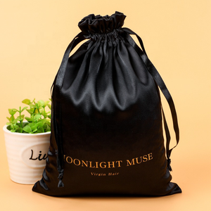 Toptan özel baskılı saten ayakkabı çantası İpli özel toz ayakkabı kapağı ile saten büzgülü çanta büyük - Product Image 3