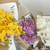 Fleur artificielle à tige unique, carnation au toucher réaliste, en tissu hydraté, pour bouquet de mariage et décoration d'événements