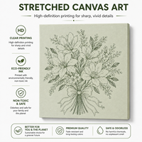 Toile tendue en gros pour peinture diamant 5D, cadre en bois MDF, contour imprimé sur mesure 20/30/40cm, fourniture artisanale en vrac