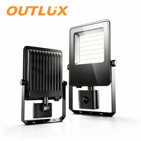 Projecteur LED extérieur étanche IP65 de 10W à 50W avec capteur pour jardin, vente directe d'usine
