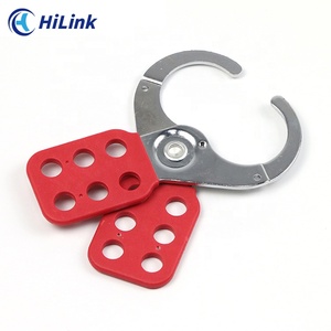 Hàm Kích thước đường kính 1 "(25mm) <span class=keywords><strong>6</strong></span> ổ khóa lỗ thép nhóm khóa <span class=keywords><strong>Hasp</strong></span> với nhựa màu đỏ tráng gỉ bằng chứng xử lý - Product Image 5